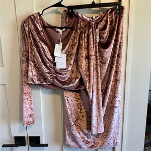 NWT Women's Velvet Top / Skirt Set